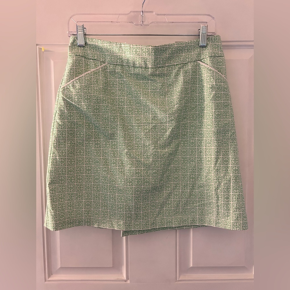 Peter Millar Patterned Green Pencil Skirt